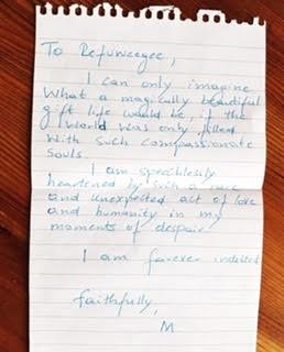 Refuweegee thank you letter
